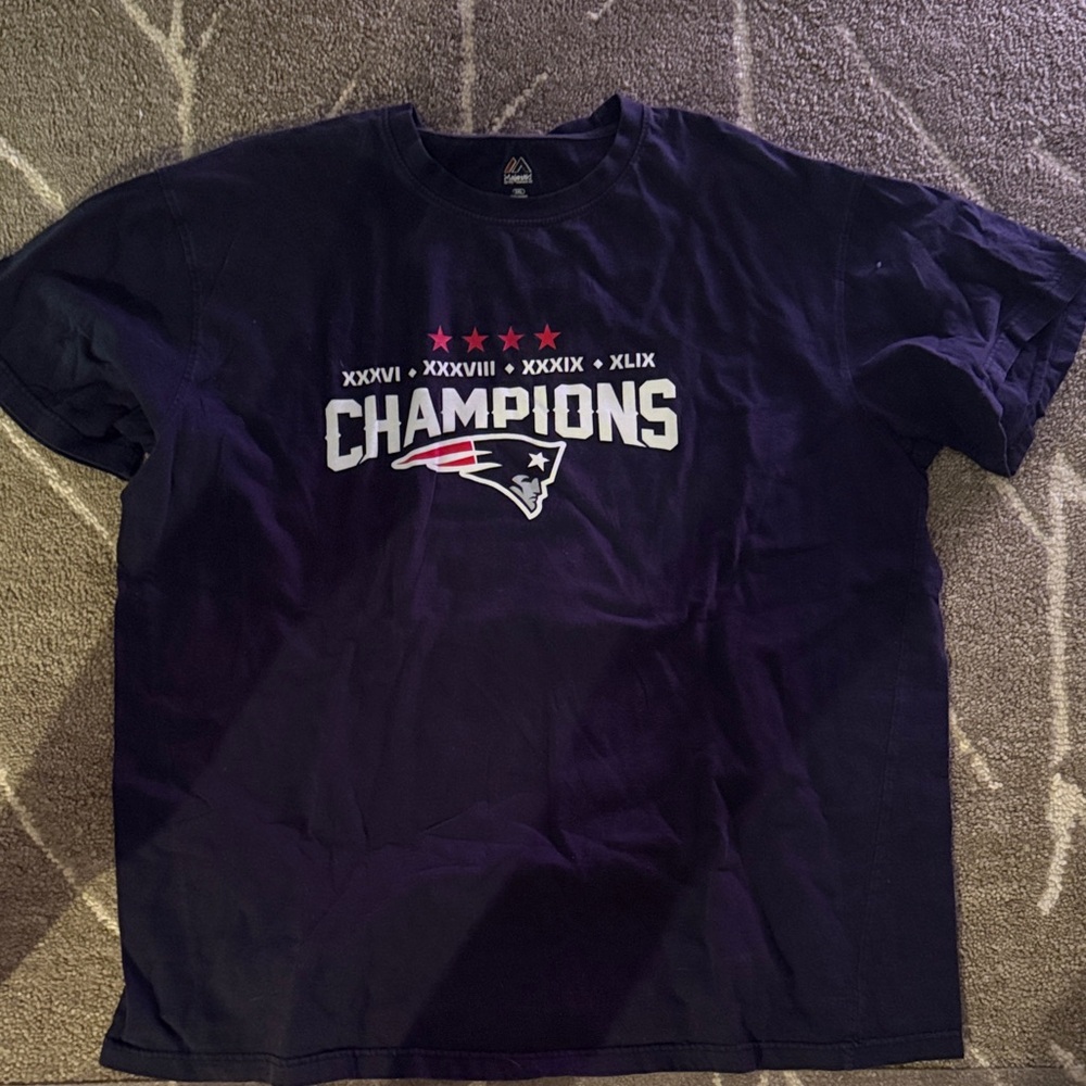 Majestic Navy Champions Tee with Red Stars
